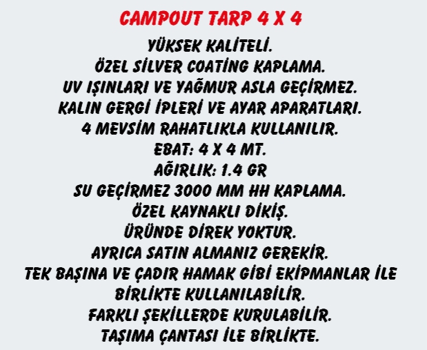 CAMPOUT TARP 4X4