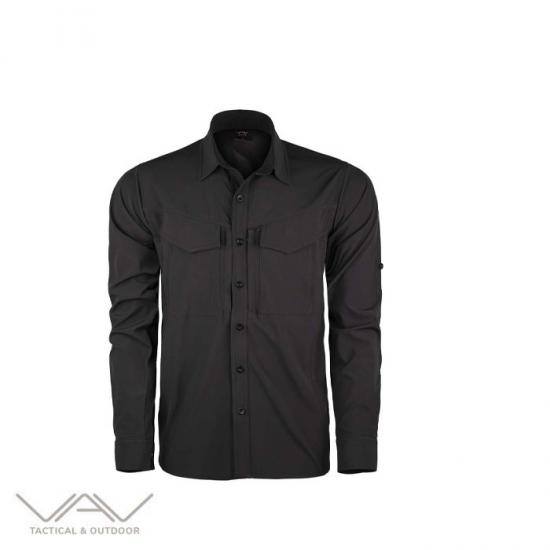 VAV Uzun Kol Gömlek Tacflex-01 Siyah L